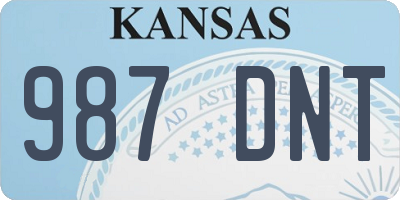 KS license plate 987DNT