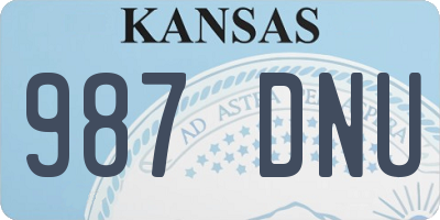 KS license plate 987DNU