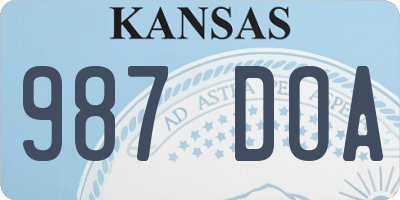 KS license plate 987DOA