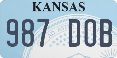 KS license plate 987DOB