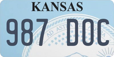 KS license plate 987DOC