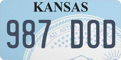 KS license plate 987DOD