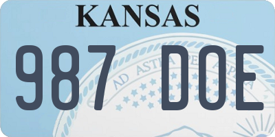 KS license plate 987DOE