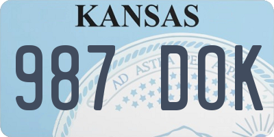 KS license plate 987DOK