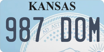 KS license plate 987DOM