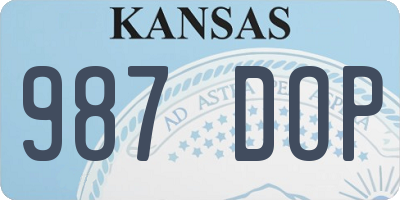 KS license plate 987DOP