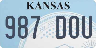 KS license plate 987DOU