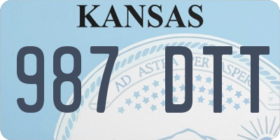 KS license plate 987DTT