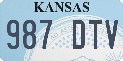 KS license plate 987DTV