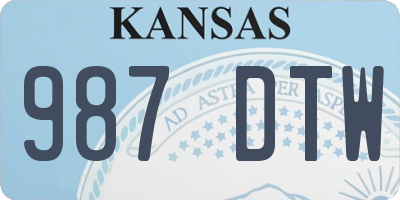 KS license plate 987DTW