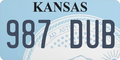 KS license plate 987DUB
