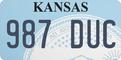 KS license plate 987DUC