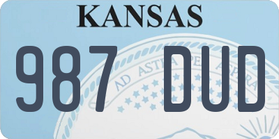 KS license plate 987DUD