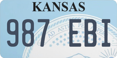 KS license plate 987EBI