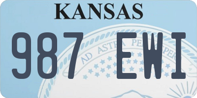 KS license plate 987EWI
