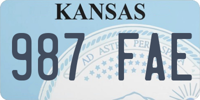 KS license plate 987FAE