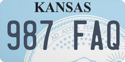 KS license plate 987FAQ