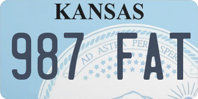KS license plate 987FAT
