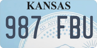 KS license plate 987FBU