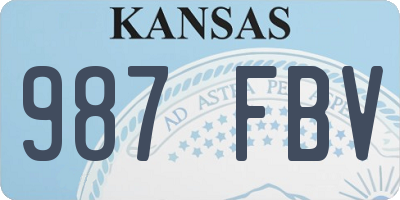KS license plate 987FBV