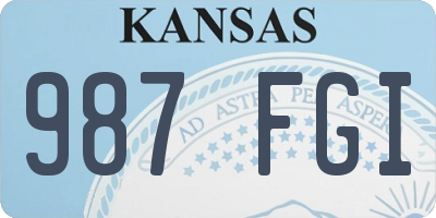 KS license plate 987FGI
