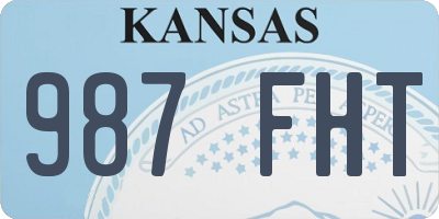 KS license plate 987FHT
