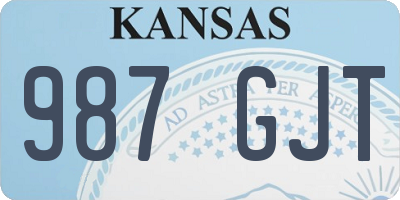 KS license plate 987GJT
