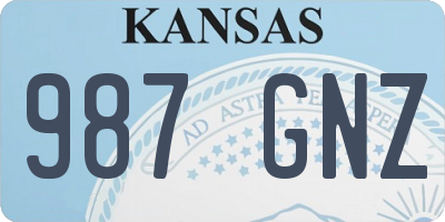 KS license plate 987GNZ