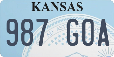 KS license plate 987GOA