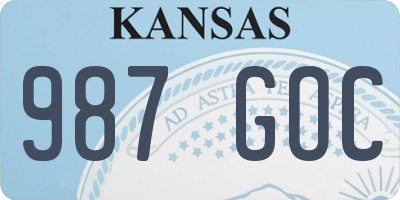 KS license plate 987GOC
