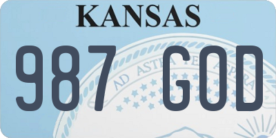 KS license plate 987GOD