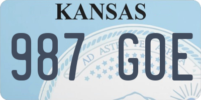 KS license plate 987GOE