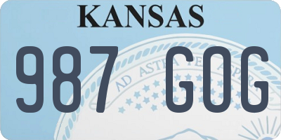 KS license plate 987GOG