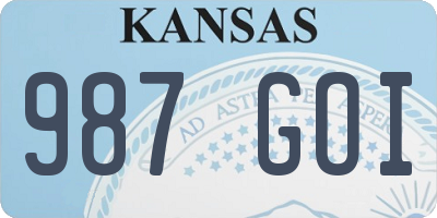 KS license plate 987GOI