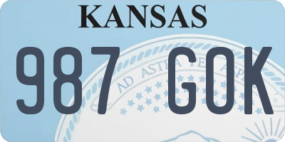 KS license plate 987GOK
