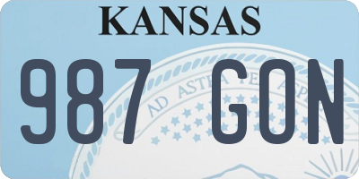 KS license plate 987GON