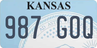 KS license plate 987GOQ
