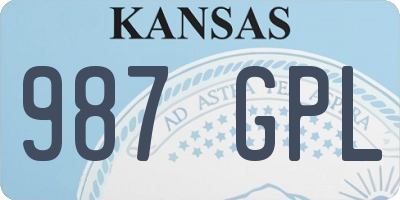 KS license plate 987GPL