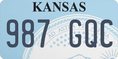 KS license plate 987GQC