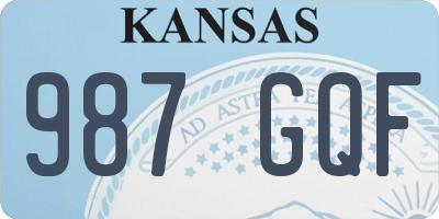 KS license plate 987GQF
