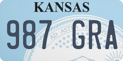 KS license plate 987GRA