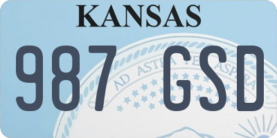 KS license plate 987GSD