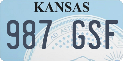 KS license plate 987GSF