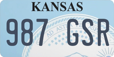 KS license plate 987GSR
