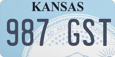KS license plate 987GST