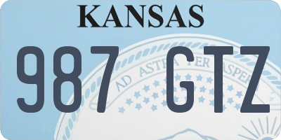 KS license plate 987GTZ