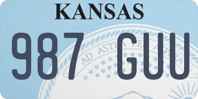 KS license plate 987GUU