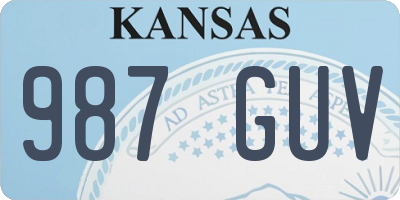 KS license plate 987GUV