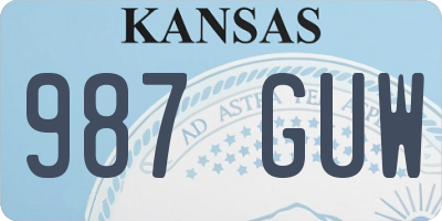 KS license plate 987GUW