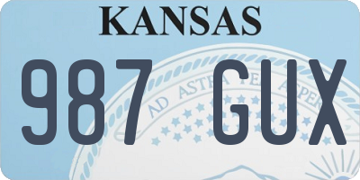 KS license plate 987GUX